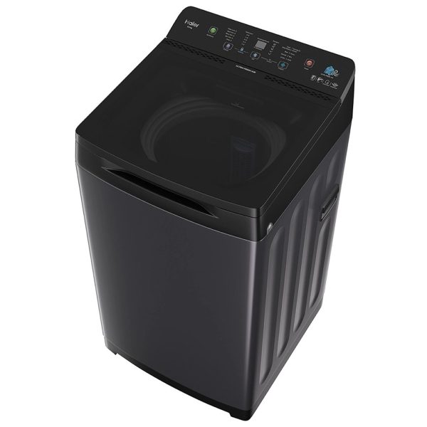 Haier 5 Star 9 Kg Fully Automatic Top Load Washing, 15 Wash Program, Anti Scaling Technology, Oceanus Wave Drum, Toughened glass, Softfall Technology, Dual Magic Filter, Black, HWM90-H688BK