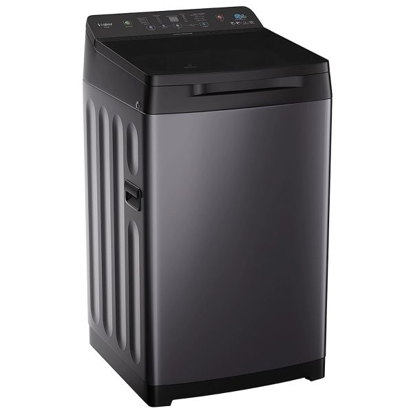 Haier 5 Star 9 Kg Fully Automatic Top Load Washing, 15 Wash Program, Anti Scaling Technology, Oceanus Wave Drum, Toughened glass, Softfall Technology, Dual Magic Filter, Black, HWM90-H688BK