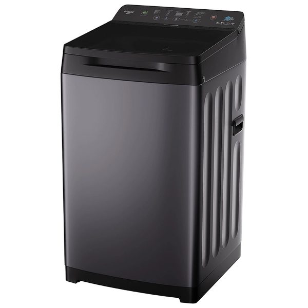 Haier 5 Star 9 Kg Fully Automatic Top Load Washing, 15 Wash Program, Anti Scaling Technology, Oceanus Wave Drum, Toughened glass, Softfall Technology, Dual Magic Filter, Black, HWM90-H688BK