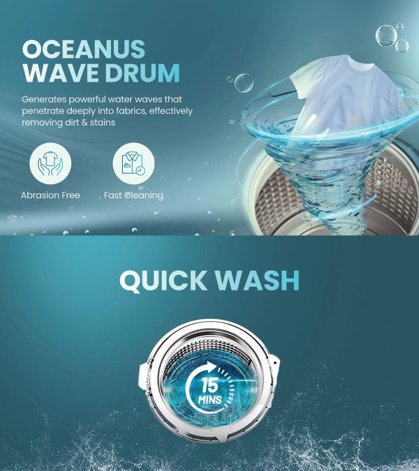 Haier 5 Star 9 Kg Fully Automatic Top Load Washing, 15 Wash Program, Anti Scaling Technology, Oceanus Wave Drum, Toughened glass, Softfall Technology, Dual Magic Filter, Black, HWM90-H688BK