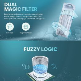 Haier 5 Star 9 Kg Fully Automatic Top Load Washing, 15 Wash Program, Anti Scaling Technology, Oceanus Wave Drum, Toughened glass, Softfall Technology, Dual Magic Filter, Black, HWM90-H688BK