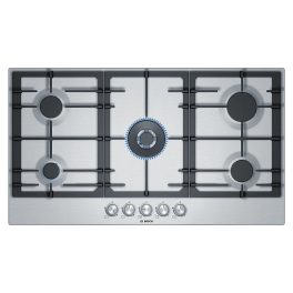 Bosch 6 Series Gas Hob 90 Cm, Stainless Steel 5 Burner (Built In) Gas Hob, Stainless Steel, Pcq9B5O90I