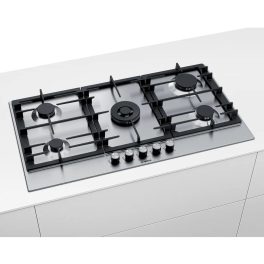 Bosch 6 Series Gas Hob 90 Cm, Stainless Steel 5 Burner (Built In) Gas Hob, Stainless Steel, Pcq9B5O90I
