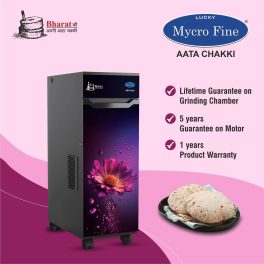 Lucky Mycrofine Aata Chakki 6.5 Kg Fully Automatic Domestic Flour Mill, Magenta Mist, Neo Plus