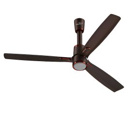V-Guard 5 Star 1200 mm Premium High Speed Ceiling Fan, 6W LED Under Light (48") 370 RPM with 3 Year Warranty BLDC Motor with Remote, Elegance Brown Matt, Airwiz Light