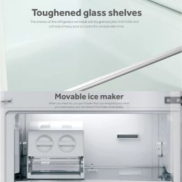 Haier 328 L 2 Star Frost Free Top Mount Double Door Refrigerator, 10-in-1 Convertible, Triple Inverter & Dual Fan Motor Technology, Twist Ice Maker, Nickel Steel, HRF-3782BNS-P