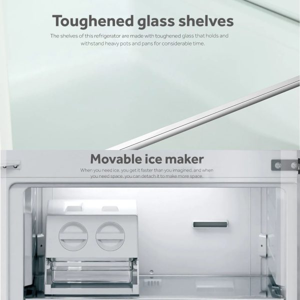 Haier 328 L 2 Star Frost Free Top Mount Double Door Refrigerator, 10-in-1 Convertible, Triple Inverter & Dual Fan Motor Technology, Twist Ice Maker, Nickel Steel, HRF-3782BNS-P