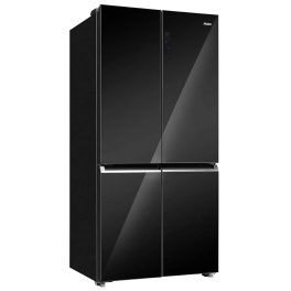 Haier 630L Lumiere French 4 Door Side by Side Frost Free Refrigerator, Convertible Magic Zone, Wi-Fi, Inverter, Colourful Display Panel, Motion Sensor, My zone, Sun Lit Interior, Black Glass, HRB-700KGU1