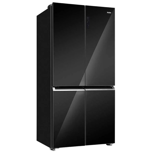 Haier 630L Lumiere French 4 Door Side by Side Frost Free Refrigerator, Convertible Magic Zone, Wi-Fi, Inverter, Colourful Display Panel, Motion Sensor, My zone, Sun Lit Interior, Black Glass, HRB-700KGU1