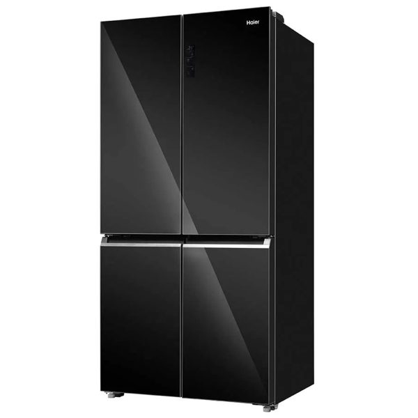 Haier 630L Lumiere French 4 Door Side by Side Frost Free Refrigerator, Convertible Magic Zone, Wi-Fi, Inverter, Colourful Display Panel, Motion Sensor, My zone, Sun Lit Interior, Black Glass, HRB-700KGU1