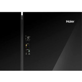 Haier 630L Lumiere French 4 Door Side by Side Frost Free Refrigerator, Convertible Magic Zone, Wi-Fi, Inverter, Colourful Display Panel, Motion Sensor, My zone, Sun Lit Interior, Black Glass, HRB-700KGU1