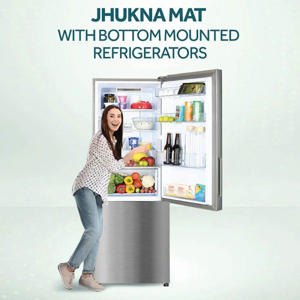 Haier 265L, 2 Star Bottom Mounted Frost Free Refrigerator with 8-in-1 Convertible and Turbo Icing, Nickel Steel, HRB-3152IBNS-P