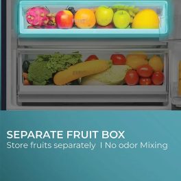Haier 268L 2 Star Frost Free Top Mount Double Door Refrigerator, 5 In 1 Convertible Modes, 200% Faster Ice Making in 49 Minutes, Nickel Steel, HRF-3182IBNS-P