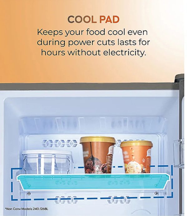 Haier 268L 2 Star Frost Free Top Mount Double Door Refrigerator, 5 In 1 Convertible Modes, 200% Faster Ice Making in 49 Minutes, Nickel Steel, HRF-3182IBNS-P
