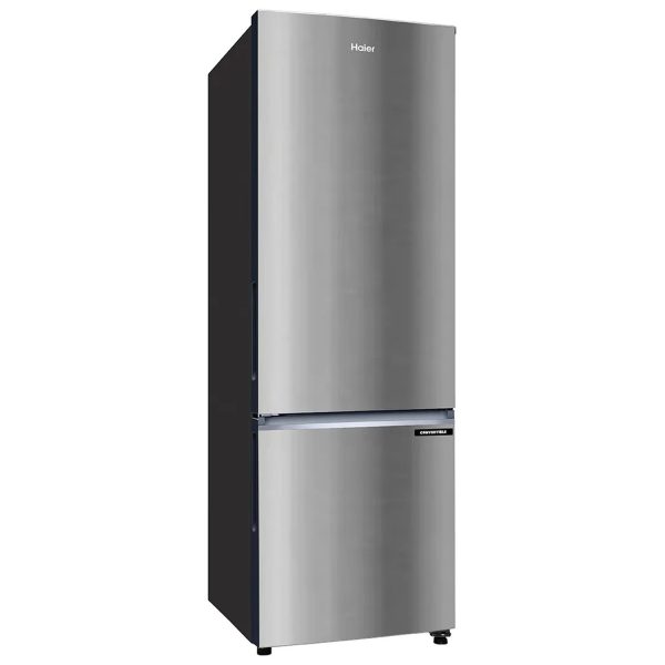 Haier 265L, 2 Star Bottom Mounted Frost Free Refrigerator with 8-in-1 Convertible and Turbo Icing, Nickel Steel, HRB-3152IBNS-P