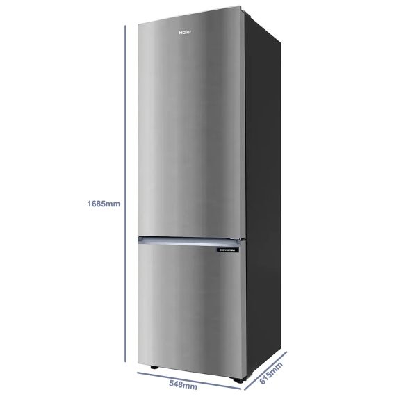 Haier 265L, 2 Star Bottom Mounted Frost Free Refrigerator with 8-in-1 Convertible and Turbo Icing, Nickel Steel, HRB-3152IBNS-P