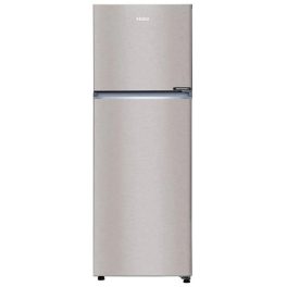 Haier 240L 2 Star Frost Free Top Mount Double Door Refrigerator, 200% Faster Ice Making in 49 Minutes, Twin Energy Saving Modes, Burshline Silver, HRF-2902IBBS-P