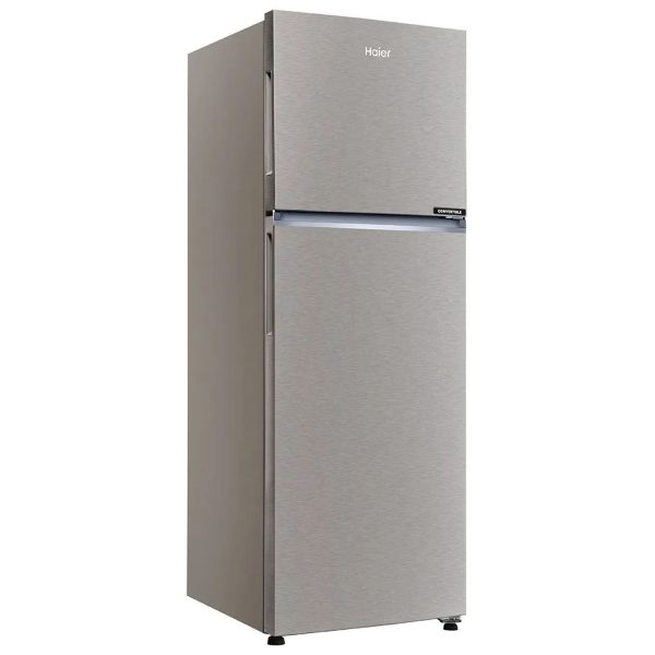 Haier 240L 2 Star Frost Free Top Mount Double Door Refrigerator, 200% Faster Ice Making in 49 Minutes, Twin Energy Saving Modes, Burshline Silver, HRF-2902IBBS-P
