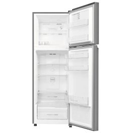 Haier 240L 2 Star Frost Free Top Mount Double Door Refrigerator, 200% Faster Ice Making in 49 Minutes, Twin Energy Saving Modes, Burshline Silver, HRF-2902IBBS-P