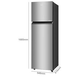 Haier 268L 2 Star Frost Free Top Mount Double Door Refrigerator, 5 In 1 Convertible Modes, 200% Faster Ice Making in 49 Minutes, Nickel Steel, HRF-3182IBNS-P