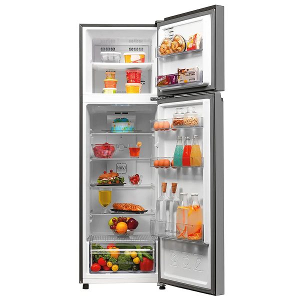 Haier 268L 2 Star Frost Free Top Mount Double Door Refrigerator, 5 In 1 Convertible Modes, 200% Faster Ice Making in 49 Minutes, Nickel Steel, HRF-3182IBNS-P
