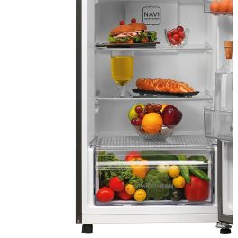 Haier 268L 2 Star Frost Free Top Mount Double Door Refrigerator, 5 In 1 Convertible Modes, 200% Faster Ice Making in 49 Minutes, Nickel Steel, HRF-3182IBNS-P