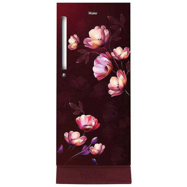 Haier 190 Litre 5 Star Single Door With Base Drawer Refrigerator, One Hour Icing Technology and Stabilizer Free Operation, Red Ivy, HRD-2105EPRI-P
