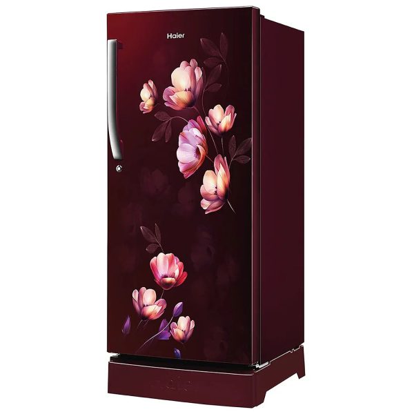 Haier 190 Litre 5 Star Single Door With Base Drawer Refrigerator, One Hour Icing Technology and Stabilizer Free Operation, Red Ivy, HRD-2105EPRI-P
