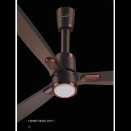 V-Guard 5 Star 1200 mm Premium High Speed Ceiling Fan, 6W LED Under Light (48") 370 RPM with 3 Year Warranty BLDC Motor with Remote, Elegance Brown Matt, Airwiz Light