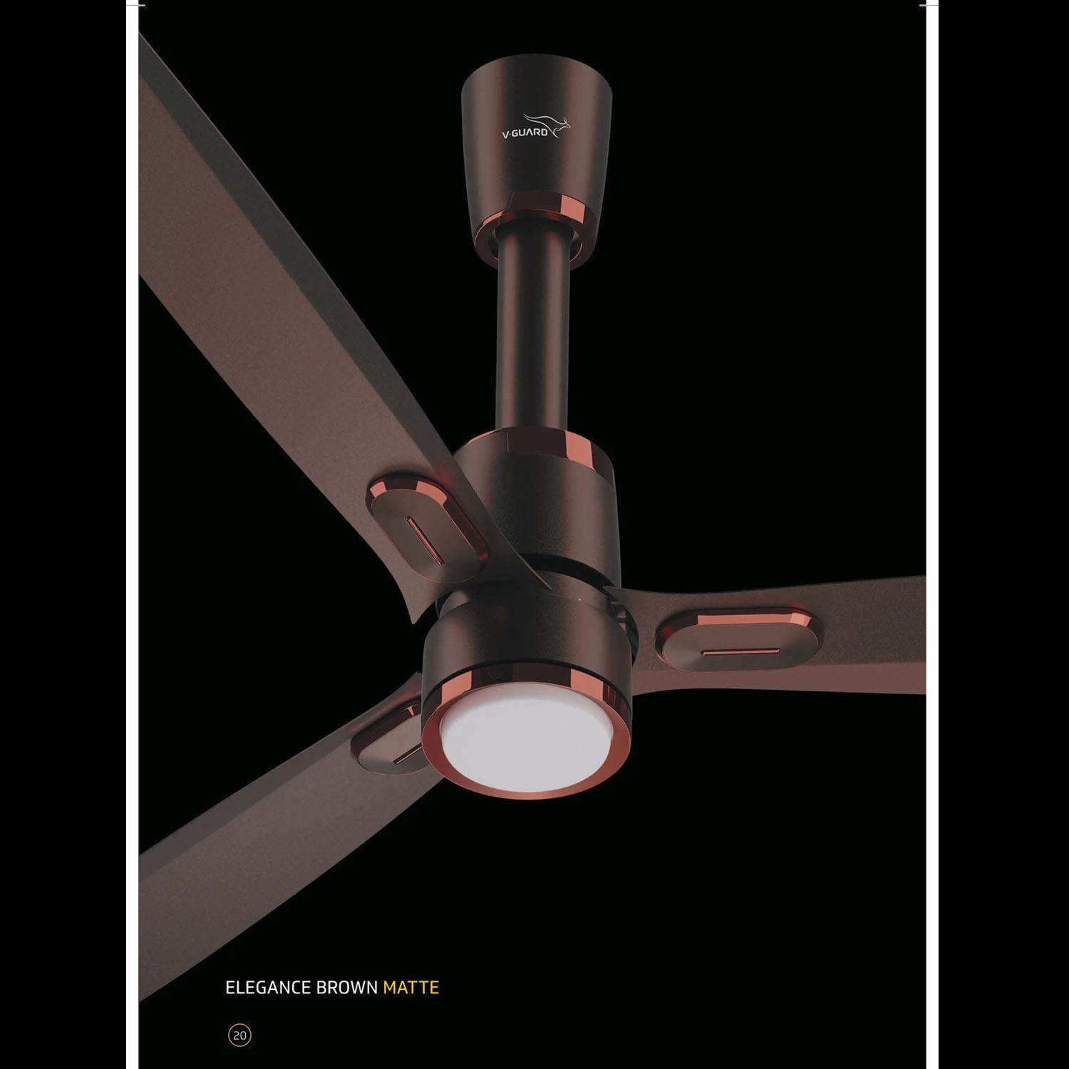 V-Guard 5 Star 1200 mm Premium High Speed Ceiling Fan, 6W LED Under Light (48″) 370 RPM with 3 Year Warranty BLDC Motor with Remote, Elegance Brown Matt, Airwiz Light V-Guard 5 Star 1200 mm Premium High Speed Ceiling Fan, 6W LED Under Light (48") 370 RPM with 3 Year Warranty BLDC Motor with Remote, Elegance Brown Matt, Airwiz Light