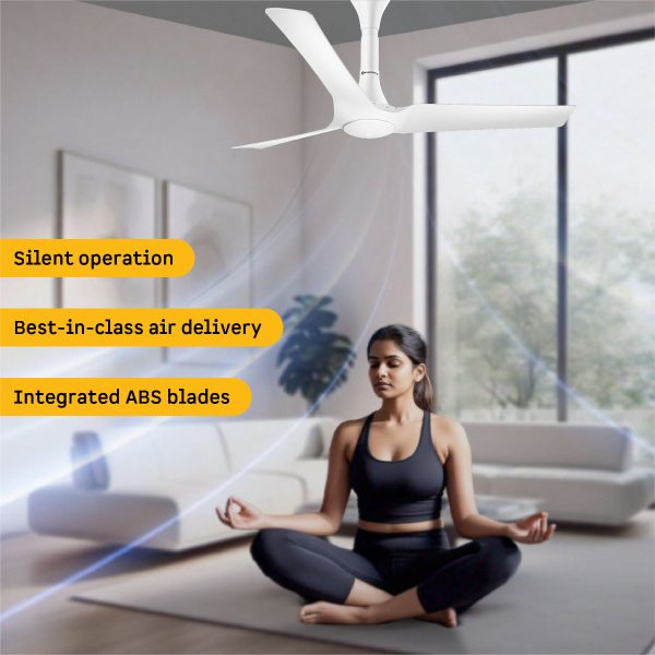 Atomberg Smart 1200mm BLDC Ceiling Fan with IoT & Remote, 5-star rated, Best-in-class Air Delivery, Silent Operation, ABS Blades, Energy Efficient, Pearl White, Aris Gladius