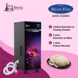 Lucky Mycrofine-Inbuilt Vacuum Aata Chakki Fully Automatic Domestic Flour Mill, Magenta Mist, Neo Plus VC