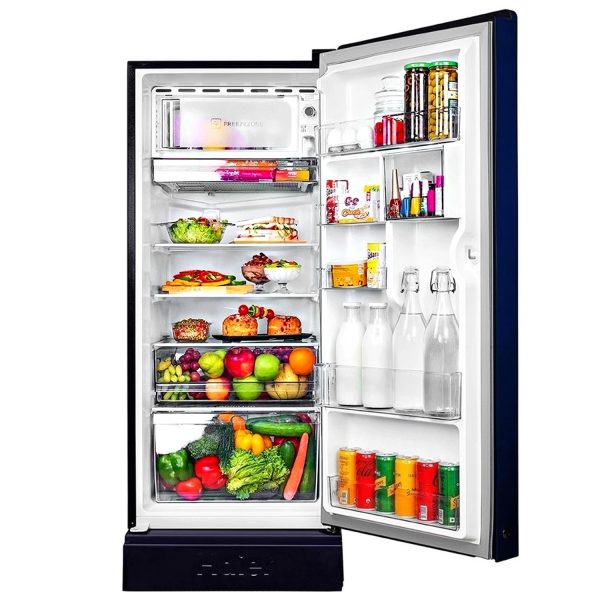 Haier 190L 5 Star Direct Cool Single Door Refrigerator With Base Drawer, 3 Toughened Glass Shelves, Fast Ice Making in Just 60 minutes, Large Veg Box, Easy Clean Back, Marine Dahelia, HRD-2105PMD-P