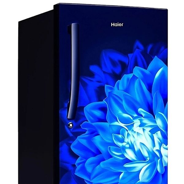Haier 190L 5 Star Direct Cool Single Door Refrigerator With Base Drawer, 3 Toughened Glass Shelves, Fast Ice Making in Just 60 minutes, Large Veg Box, Easy Clean Back, Marine Dahelia, HRD-2105PMD-P