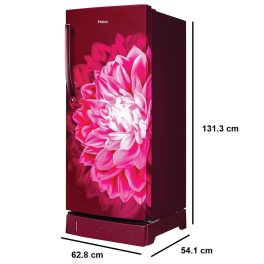Haier 190 L, 3 Star, Direct Cool Single Door Refrigerator with Base Drawer, One Hour Icing Technology, Stabilizer Free Operation, Red Dahelia, HRD-2103PRD-P
