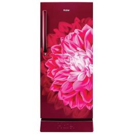 Haier 190 L, 3 Star, Direct Cool Single Door Refrigerator with Base Drawer, One Hour Icing Technology, Stabilizer Free Operation, Red Dahelia, HRD-2103PRD-P