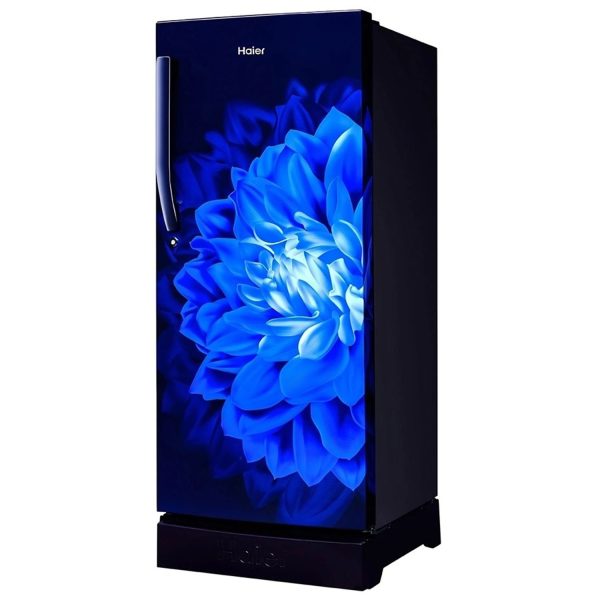Haier 190L 5 Star Direct Cool Single Door Refrigerator With Base Drawer, 3 Toughened Glass Shelves, Fast Ice Making in Just 60 minutes, Large Veg Box, Easy Clean Back, Marine Dahelia, HRD-2105PMD-P