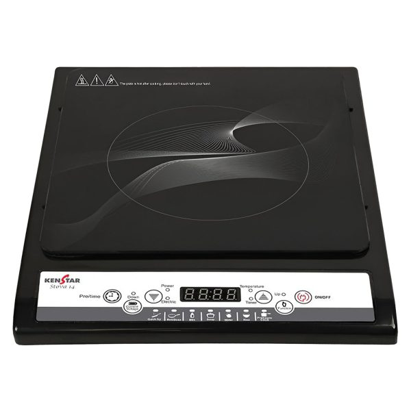 Kenstar Stova 14, 1400W, Induction Cooktop, Soft-Touch Tact Control, Automatic Voltage Regulator, Black, Kisto14kp7r0-dts