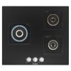 Bosch Series 4 Built in Gas Hob Tempered Glass 3 Burner Auto Ignition 60 cm True Brass 2D Ring Burners with Glossy Black Heat Shields & Enameld pan supports, Black, PNC6B6F10I