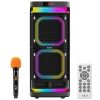 AKAI Wireless Party Speaker, 240W RMS, 10'' x 2 Woofer, Karaoke, Guitar Input, RGB LED Lights, Digital Display, TWS Function, Black, PM-2400Max
