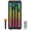 AKAI Party Speaker, 100W RMS With Remote, 8'' x 2 Woofer, Karaoke, Wired Mic Socket, RGB LED Lights, Digital Display, TWS Function, PM-1000 Ultra