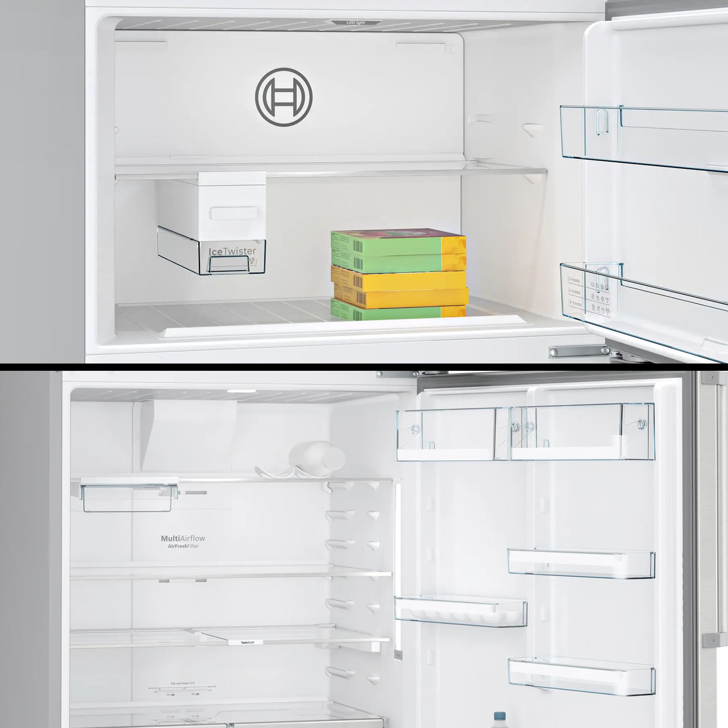 Bosch 4 Star 641 Litre 6 Series No-Frost Double Door Refrigerator, Vita Fresh, 14 hour Storage Period of Power Failure, Brushed steel, KDN86AID0I Bosch 4 Star 641 Litre 6 Series No-Frost Double Door Refrigerator, Vita Fresh, 14 hour Storage Period of Power Failure, Brushed steel, KDN86AID0I