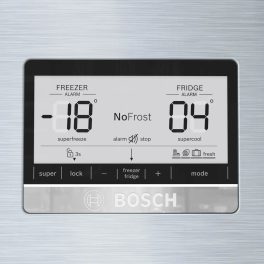 Bosch 4 Star 641 Litre 6 Series No-Frost Double Door Refrigerator, Vita Fresh, 14 hour Storage Period of Power Failure, Brushed steel, KDN86AID0I