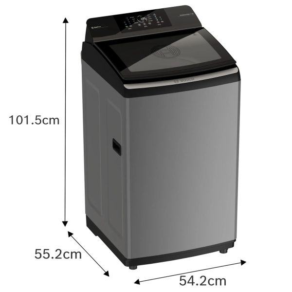 BOSCH Series 2, Expert Care Wash System 7 kg Fully Automatic Top Load Washing Machine with Reload Function, Dark Grey, WOE700D0IN