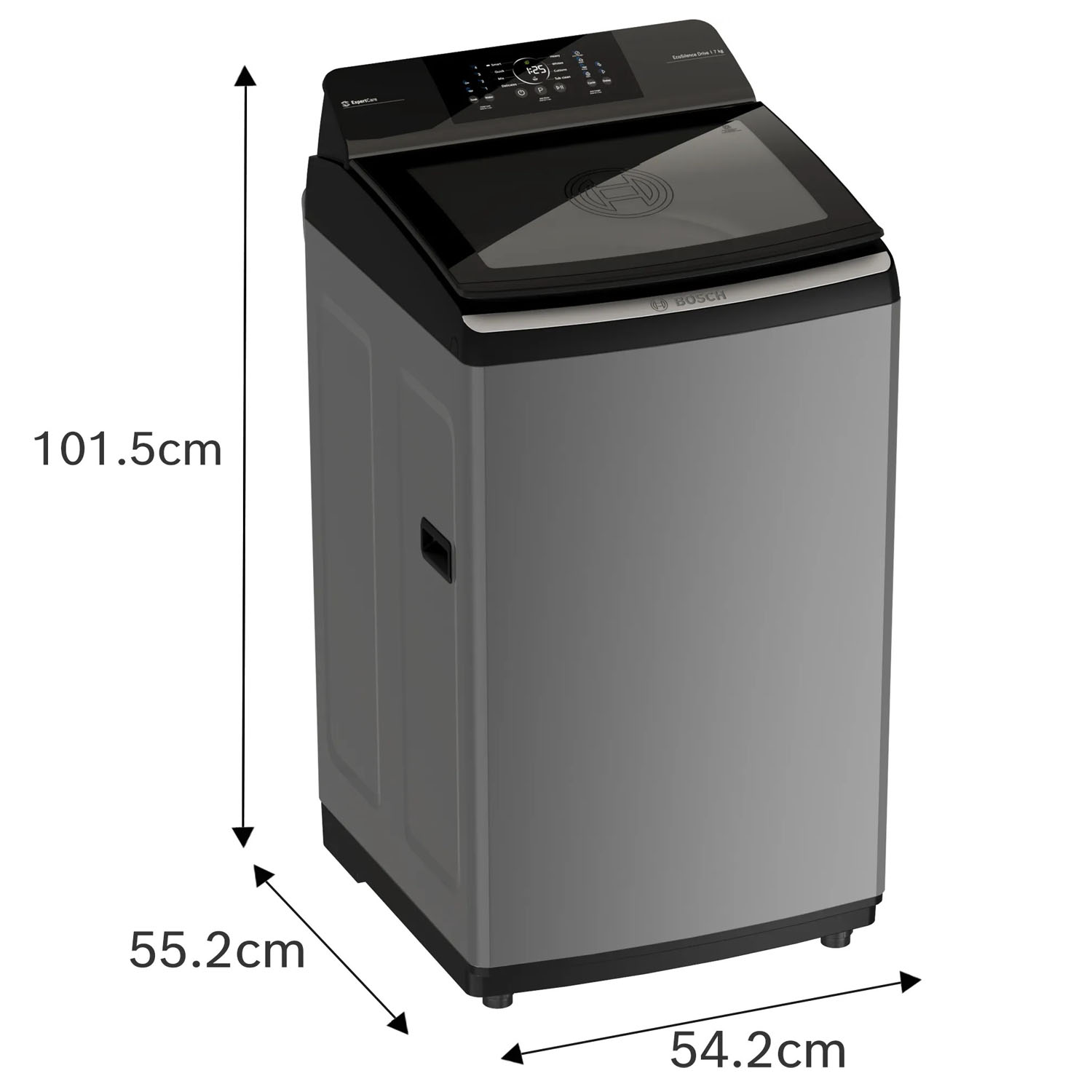 BOSCH Series 2, Expert Care Wash System 7 kg Fully Automatic Top Load Washing Machine with Reload Function, Dark Grey, WOE700D0IN BOSCH Series 2, Expert Care Wash System 7 kg Fully Automatic Top Load Washing Machine with Reload Function, Dark Grey, WOE700D0IN