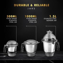Sujata 1000 Watt Mixer Grinder with Pulse Action, Unbreakable Handle and Coconut Milk Extractor, MG-02