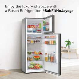 Bosch 4 Star 641 Litre 6 Series No-Frost Double Door Refrigerator, Vita Fresh, 14 hour Storage Period of Power Failure, Brushed steel, KDN86AID0I