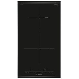 Bosch Series 6 Domino induction hob 30cm, 2 Ring Zone Induction Cooktop with Touch Select, Surface Mount With Frame, Timer with Switch off Function and Power Boost Mode, Black, PIB375FB5I