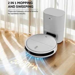 Haier F55240E Robot Vacuum Cleaner With 5 Maps Memory & Strong Battery Life, Auto Empty Dust Box, White, CIVIC X11 PRO