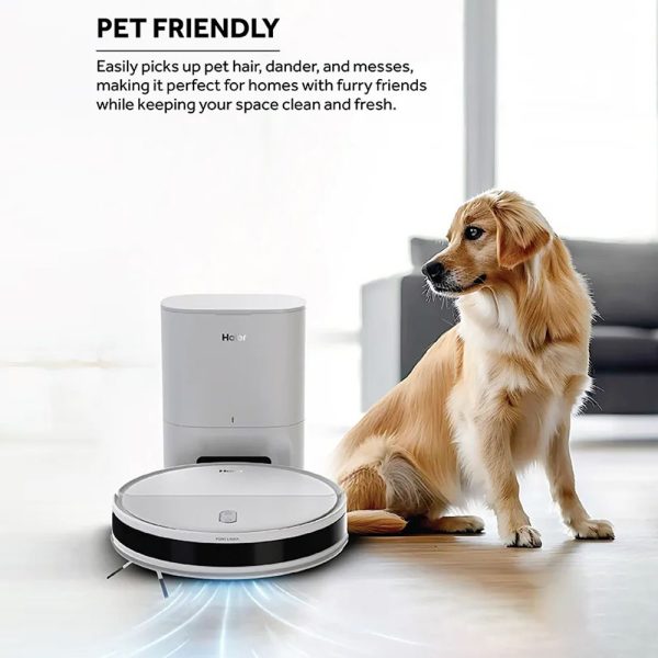 Haier F55240E Robot Vacuum Cleaner With 5 Maps Memory & Strong Battery Life, Auto Empty Dust Box, White, CIVIC X11 PRO